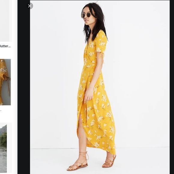 Madewell Silk Wrap Maxi Dress in Butterfly Garden - Picture 4 of 8